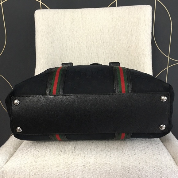 Authentic Gucci black monogram canvas tote bag - Picture 12 of 16